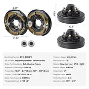 Bild in Galerie-Viewer laden, Amocart Trailer Hub Drum Kits Self-Adjusting Trailer Brake Assembly 7000 lbs Axle Backing Plates for Brake System Part Replace