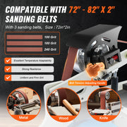 Charger l'image dans la visionneuse de galerie, Amocart Belt Grinder Sander Variable Speed Belt Polisher with VFD 1500W Knife Sharpener Grinding Moulds & 3PCS Sanding Belts