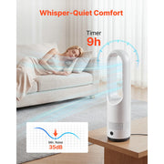 Charger l'image dans la visionneuse de galerie, Amocart Bladeless Tower Fan 65°/80° Oscillating Standing Fan 8/12 Speeds & 8/9-Hour Timer 14.76/15.42 ft High Velocity for Home