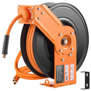 Charger l'image dans la visionneuse de galerie, Amocart Retractable Air Hose Reel 50FT Rubber Air Compressor Hose Reel Auto-Rewind W/ 5FT in Ceiling Wall-Mounted Air Hose