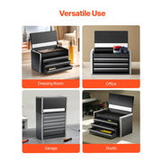 Charger l'image dans la visionneuse de galerie, Amocart 8.6in 3 Drawers Metal Tool Box Portable Tools Chest with Feet Pads & Ball Bearing Powder Coated Tool Storage for Garage