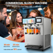 Charger l'image dans la visionneuse de galerie, Amocart Commercial Slushy Machine 12L Singal or Double Tanks Cool and Freeze Modes, Stainless Steel Margarita Smoothie Frozen Drink Maker Slushie Machine for Party Cafes Restaurants Bars Home