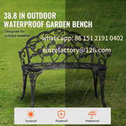 Charger l'image dans la visionneuse de galerie, Customizable Amocart Outdoor Bench Wooden Metal Garden Bench for Outdoors 480 lbs Load Capacity