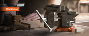 Bild in Galerie-Viewer laden, Amocart Bench Vise 4.5" 6" 6.5" Multipurpose, Swivel Base & Anvil Heavy Cast Iron for Drilling, Conduit Cutting, Sanding
