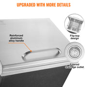 Bild in Galerie-Viewer laden, Amocart Drop in Ice Chest Stainless Steel Ice Cooler Commercial Ice Bin with Hinged Cover Outdoor Kitchen Ice Bar
