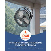 Charger l'image dans la visionneuse de galerie, Amocart Industrial Wall Mount Fan High Velocity Waterproof Wall Fan with Aluminum Blades for Workshop Warehouse Greenhouse