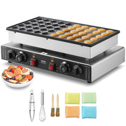 Charger l'image dans la visionneuse de galerie, SucceBuy 50Pcs Mini Dutch Pancake Maker Dorayaki Baker Machine Commercial Non-stick Waffle Maker Dual Temp & Time Control