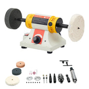 Charger l'image dans la visionneuse de galerie, Amocart Bench Buffer Polisher 1/2HP 0 to 8000RPM with 4"Cloth Wheel 3"Grinding Wheel 3"Fiber Wheel for Metal Jewelry Plastic