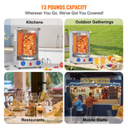 Charger l'image dans la visionneuse de galerie, Amocart Shawarma Grill Machine13 lbs Chicken Shawarma Cooker Gas Vertical Broiler Gyro Rotisserie Oven Doner Kebab for Home