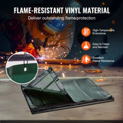 Bild in Galerie-Viewer laden, Amocart Welding Curtain Screen w/ Frame Flame-Resistant Vinyl Welding Protection Screen 4 Swivel Wheels for Workshop/Industrial