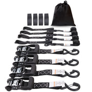 Charger l'image dans la visionneuse de galerie, Amocart 4pcs Trailer Ratchet Tie Down Straps with Padded Handles Hook Brake Binding Belt for Moving Securing Cargo Motorcycle