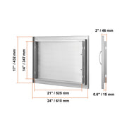 Charger l'image dans la visionneuse de galerie, Amocart BBQ Access Door Stainless Steel Flush Mount Door Wall Vertical Door w/ Recessed Handle Grilling Station Outside Cabinet