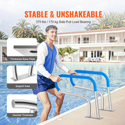 Charger l'image dans la visionneuse de galerie, Amocart Pool Handrail Stainless Steel with Base Plate for Indoor/Outdoor Swimming Pool Safety Railing w/ Grip Cover for Decks