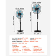 Load image into Gallery viewer, Amocart 7in/9in/18in Pedestal Fan with DC Motor Remote Control 9/12 Speeds & 3/4 Modes Adjustable Height for Home Living Room