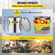 Bild in Galerie-Viewer laden, Amocart 3 5 8 Gal Distiller Moonshine Alcohol Brew Water Wine Essential Oil Brewing Kit Stainless Copper with Pump for Home DIY