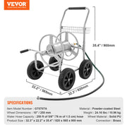 Bild in Galerie-Viewer laden, SucceBuy Hose Reel Cart 250ft Heavy Duty Garden Water Yard Planting w/ Basket Effortless Roll-up Versatile Application Steel