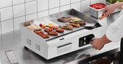 Charger l'image dans la visionneuse de galerie, Amocart 14"-22" Electric Countertop Griddle Teppanyaki Grill 1600W/3200W Stainless Steel Flat Top Grills For Pancake Chicken