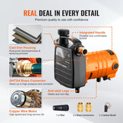 Bild in Galerie-Viewer laden, Amocart Cast Iron Water Transfer Pump 115V AC 1600GPH 1/2HP Portable for Garden, Rain Barrel, Pond, Hot Tub, Aquarium Draining