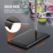 Bild in Galerie-Viewer laden, Amocart Lab Stand Support Laboratory Retort 2 Sets Steel Lab Stand 23.6" Rod Includes Flask Clamps Burette Clamps&Cross Clamps
