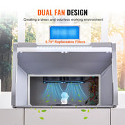 Load image into Gallery viewer, Amocart Airbrush Spray Booth Dual-Fans Portable Hobby Airbrush Paint Spray Booth Kit with LED Lights and Exhaust Extension Hose