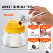 Bild in Galerie-Viewer laden, Amocart Airbrush Kit, Dual Fan Air Compressor Professional Airbrushing System Kit Airbrushes Mixing Wheel Cleaning Brush Set