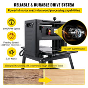 Load image into Gallery viewer, Amocart Electric Planer 12.5/13 inch Thicknesser Wood Planer With Stand & Dust Exhaust 1800W 8000RPM for Woodworking Power Tool