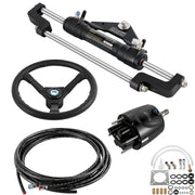 Bild in Galerie-Viewer laden, Amocart Hydraulic Boat Steering Kit 300HP Hydraulic Steering Kit Helm Pump/Cylinder/Wheel 18ft Hose Hydraulic Steering Seal Kit