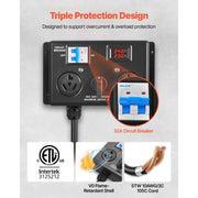 Load image into Gallery viewer, Amocart Manual EV Charging Switch for Dryer & EV 24A Max 240V with Circuit Breaker Real-Time Display Hand-Operated Selector ETL