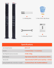 Charger l'image dans la visionneuse de galerie, Amocart Garage Door Torsion Springs Pair Cycles Electrophoresis Black Coated for Replacement Garage Door Springs
