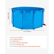 Load image into Gallery viewer, Amocart Canvas Fish Pond 448.8Gal Above Ground Fish Pond, Foldable PVC Koi Tank with Frame and Drain Valve for Aquaculture Blue