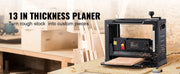 Charger l'image dans la visionneuse de galerie, Suitable For Amocart Thickness Planer 13inch Benchtop Planer & Two-Blade 15-Amp 1800W Powerful Motor Low Noise for DIY Woodwork