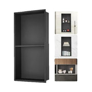Bild in Galerie-Viewer laden, Amocart No Tile Shower Niche 304 Stainless Steel Wall Inserted Niche Recessed Double Shelves for Shower Soap Storage Bathroom