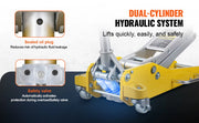 Charger l'image dans la visionneuse de galerie, Amocart Cric de sol hydraulique en aluminium 3T/2T, cric de course pour voiture avec pompe