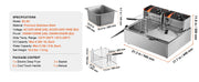 Load image into Gallery viewer, Amocart 12L Electric Deep Fryer w/Dual Removable Tanks Commercial Countertop Fryer for Chicken French Fries Frying Chips