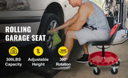 Bild in Galerie-Viewer laden, Amocart Rolling Garage Stool Car Detailing Stool Adjustable Height Mechanic Seat With Tool Tray Workshop Auto Repair Shop Stool