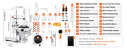 Bild in Galerie-Viewer laden, Amocart Essential Oil Distillation Kit 500ml 2L Distillation Apparatus 3.3 Boro Lab Glassware Distillation Kit w/ Heat Plate