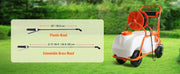 Charger l'image dans la visionneuse de galerie, Amocart Battery Powered 15 Gal Garden Weed Sprayer with Wheeled Cart 126FT Hose with Reel 8 Nozzles 2 Wands with Lock for Crop