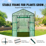 Load image into Gallery viewer, Amocart 4.6x4.6x6.6ft Walk-in Greenhouse with Shelves High Strength PE Cover with Zipper Door Suitable for Planting and Storage