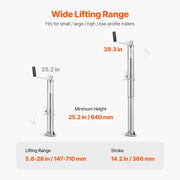 Charger l'image dans la visionneuse de galerie, Amocart 2000 lbs A-Frame Trailer Jack 14.2" Vertical Travel Tongue Trailer Jack Stand with Handle for RV Horse Yacht Trailer