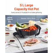 Load image into Gallery viewer, SucceBuy Electric Hot Pot 5 L Double-flavor Shabu Shabu Pot Non-Stick Electric Cooker with Divider Glass Lid for 6-10 People