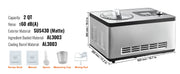 Load image into Gallery viewer, Amocart Automatic Ice Cream Maker with Built-in Compressor 2 Quart No Pre-freezing Fruit Yogurt Machine Electric Sorbet Maker