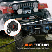 Charger l'image dans la visionneuse de galerie, Amocart 26500/32000Lbs Synthetic Winch Rope Truck Boat Replacement Line Cable Rope with Forged Hook ATV Car Outdoor Accessories