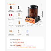 Charger l'image dans la visionneuse de galerie, Amocart Electric Melting Furnace Electric Metal Smelter Foundry Metal Smelting Machine Ceramic Crucible Gold Smelting Kit