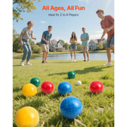 Charger l'image dans la visionneuse de galerie, Amocart Bocce Ball Set 8 Resin Balls with Pallino Carry Bag and Measuring Rope Multi Color for Beach Lawn and Backyard Games