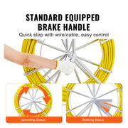 Load image into Gallery viewer, Amocart Fish Tape Fiberglass 425/492/600/656 ft Duct Rodder Fishtape Wire Puller Fishing Tools for Walls and Electrical Conduit