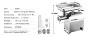 Bild in Galerie-Viewer laden, Amocart Electric Meat Grinder Food Processors Sausage Maker Filler Mincer Stuffer Stainless Steel with 2 Blades for Kitchen