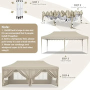 Load image into Gallery viewer, 10x20ft Pop up Tent w/6 Sidewalls Heavy Duty Wedding Party Tent Height Adjustable Large Commercial Gazebo Sun Protection Shel