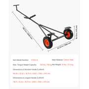 Bild in Galerie-Viewer laden, Amocart 420lbs Boat Trailer Dolly Carbon Steel Kayak Mover with 15.7in Pneumatic Tires & Bracket for Moving Fishing Motorboat