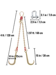 Charger l'image dans la visionneuse de galerie, Amocart 5/16"×2' G80 V-Chain Bridle with 2 Legs & 15" J Hooks & T Hooks Industrial Grade Components Adjustable Chain Design