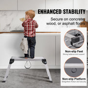 Charger l'image dans la visionneuse de galerie, Amocart Folding Work Platform 330 lbs Load Capacity Aluminum Drywall Stool Ladder Heavy Duty Work Bench w/ Non-Slip Feet